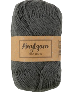 Akrylgarn 50 g mörkgrå