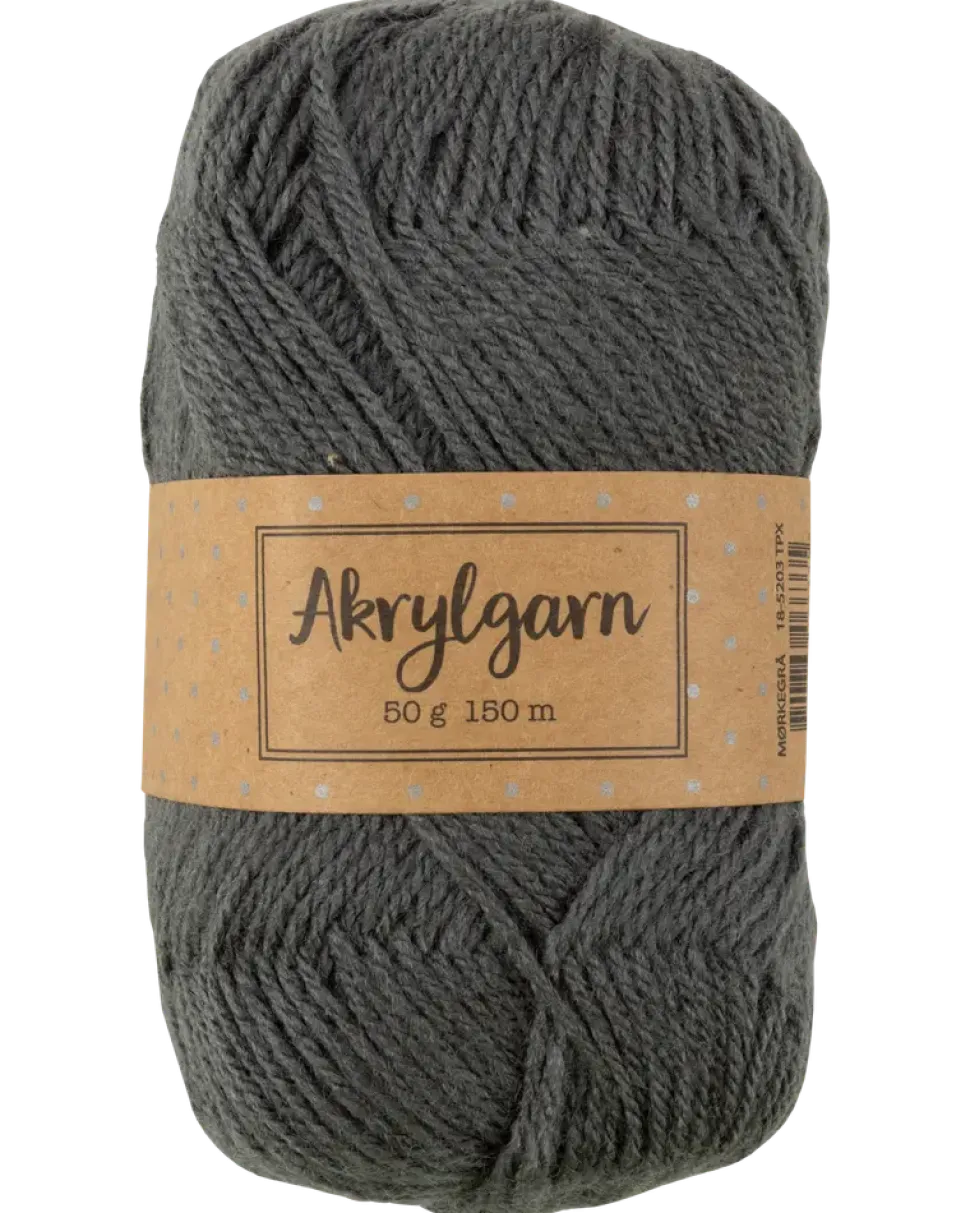 Akrylgarn 50 g mörkgrå