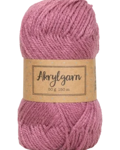 Akrylgarn 50 g mörkrosa