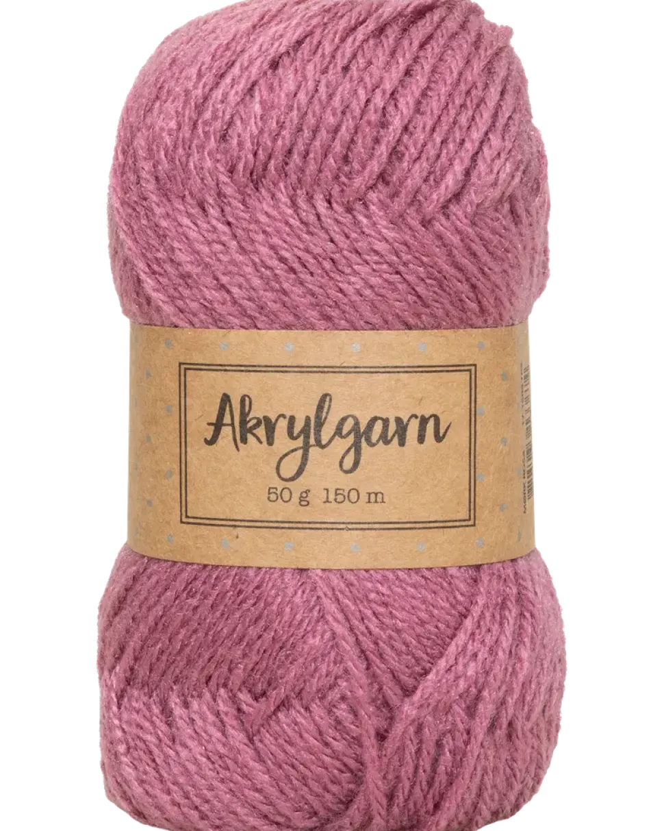 Akrylgarn 50 g mörkrosa