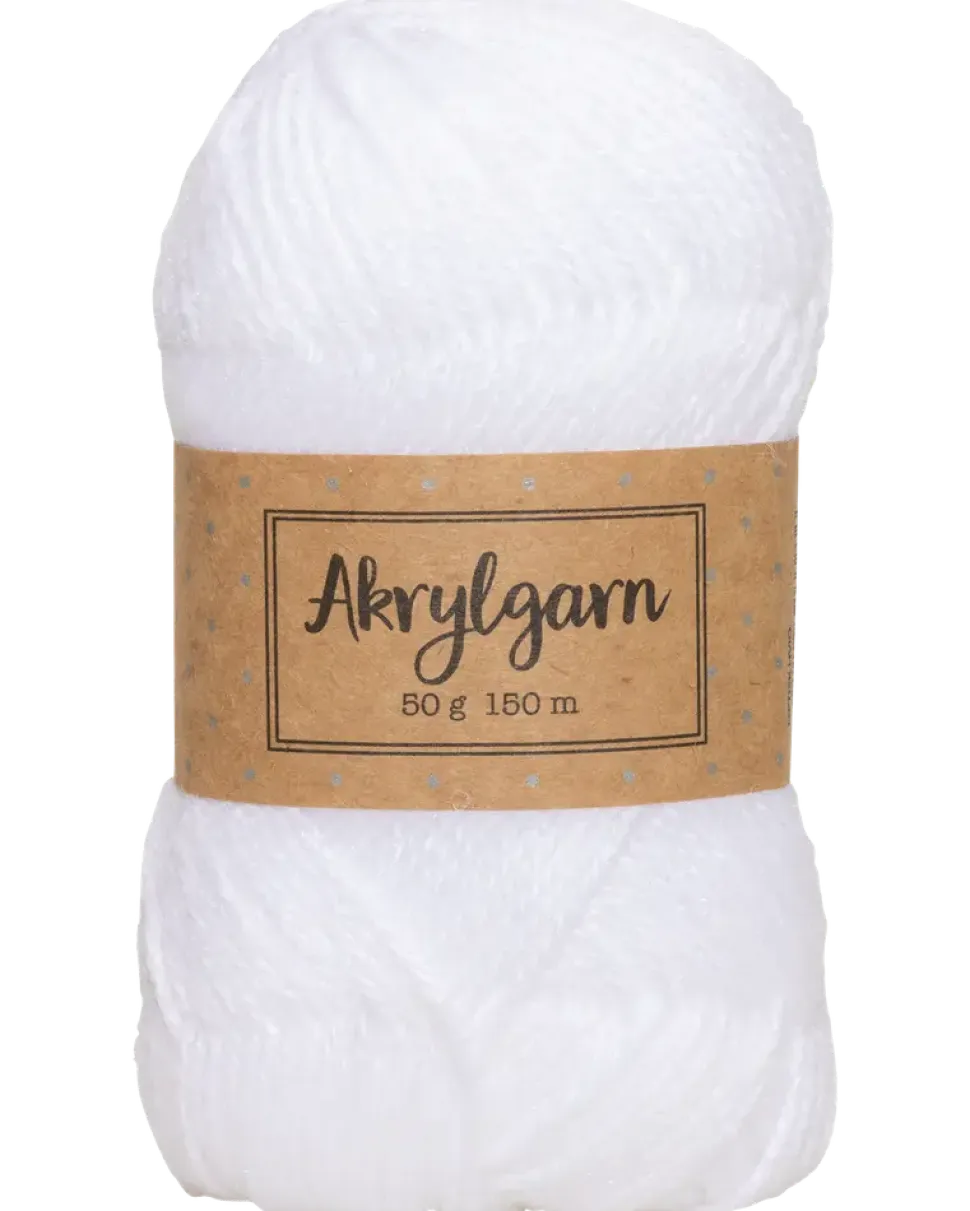Akrylgarn 50 g optisk vit