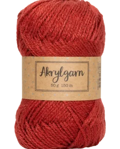 Akrylgarn 50 g rödockra