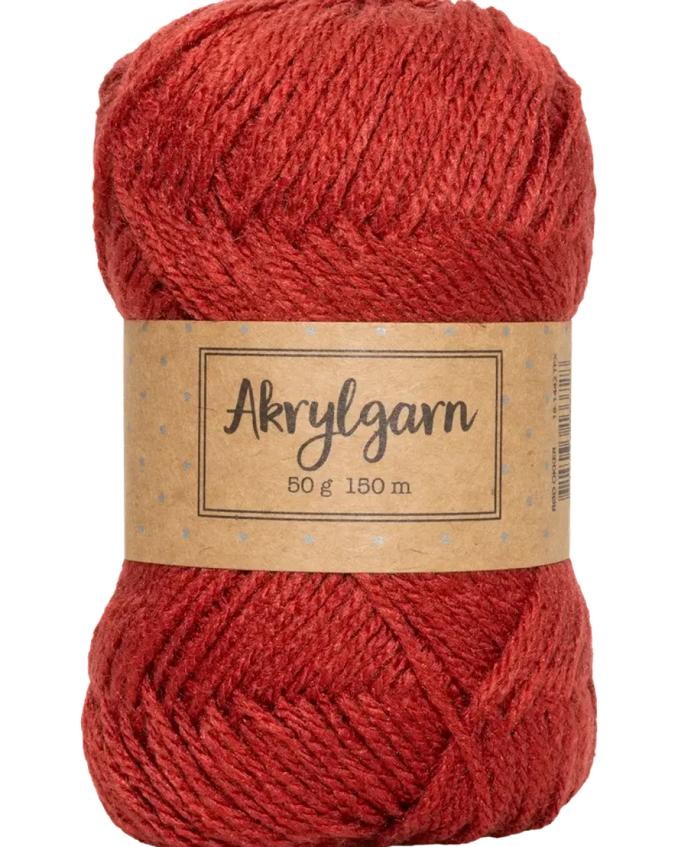 Akrylgarn 50 g rödockra