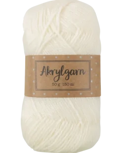 Akrylgarn 50 g vit