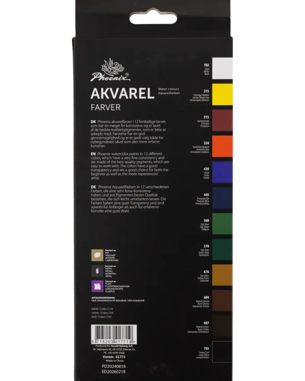 Akvarellfärger - 12 ml