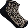 Ankelstrumpor med leopardmönster - Svart