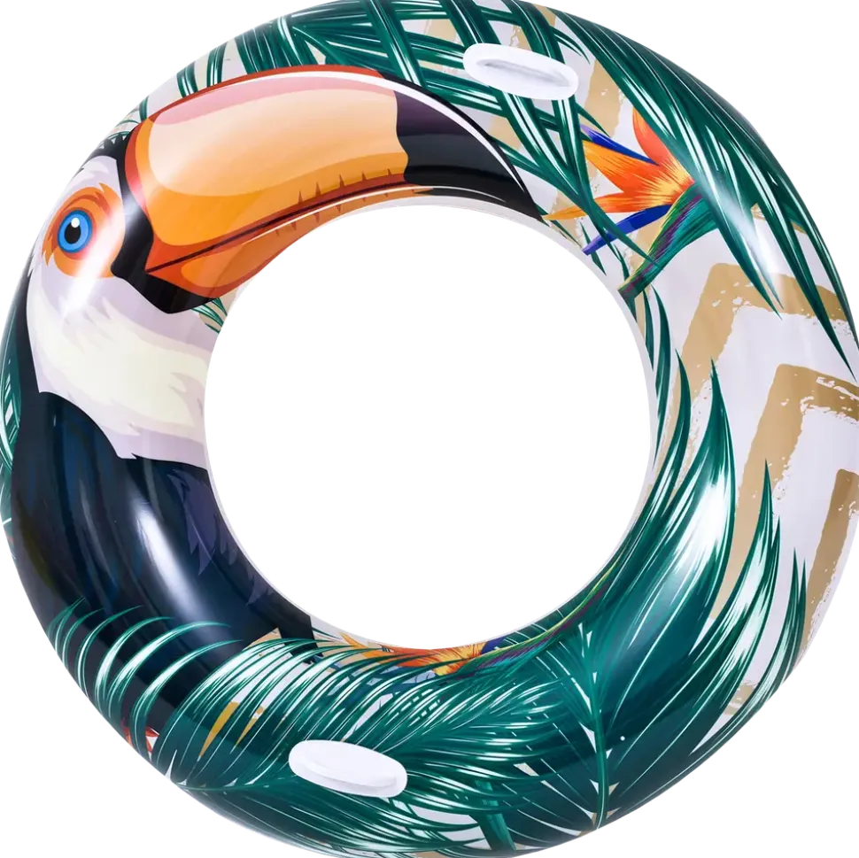 Badring med tropiskt motiv, Ø115 cm
