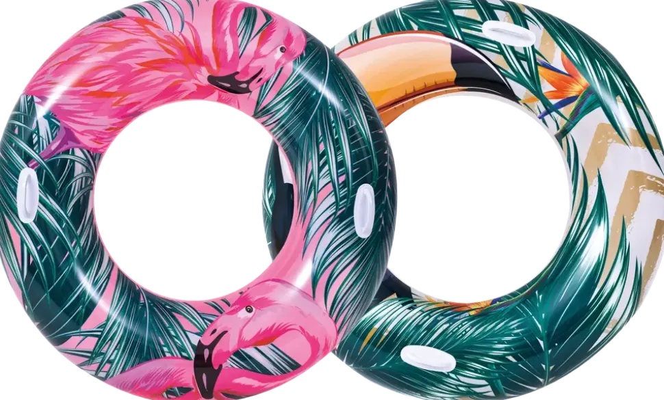 Badring med tropiskt motiv, Ø115 cm