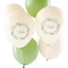 Ballongbukett Grön/Vit - 6 stycken