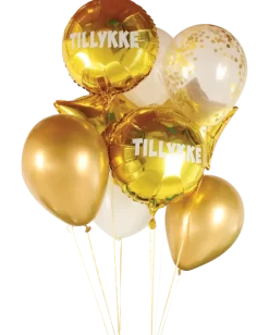 Ballongbukett guld 10 st