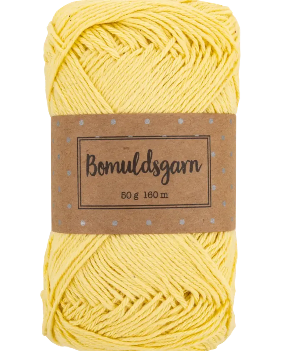 Bomullsgarn 50 g dämpad gul