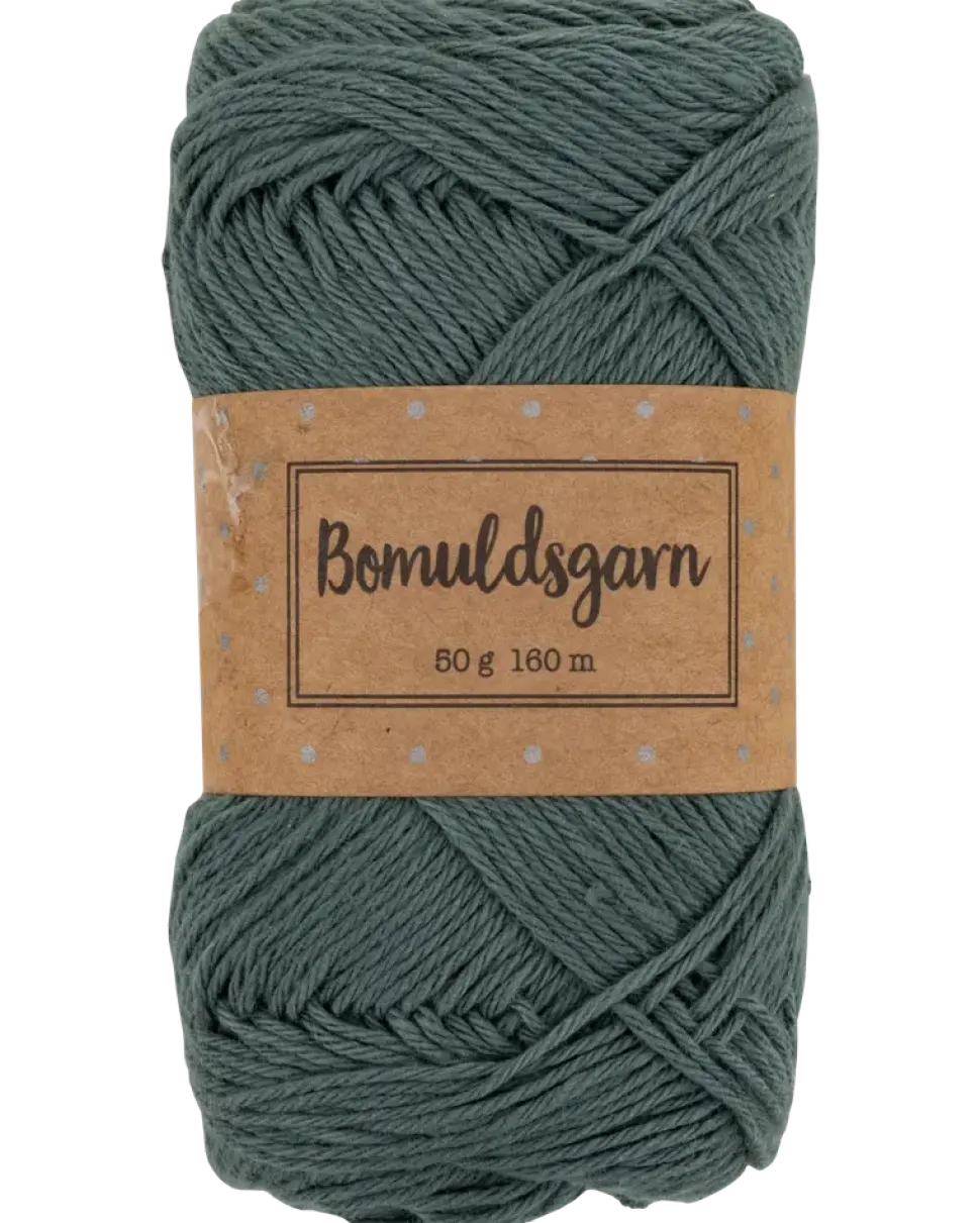 Bomullsgarn 50 g mörkgrön