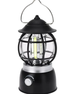 Campinglampa retro med LED H. 20 cm
