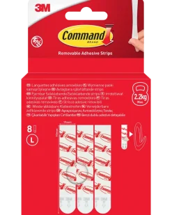 Command™ Avtagbara självhäftande strips, 8 st – vita L