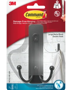 Command™ Dubbelkrok för våtrum – Matt Svart, Stor