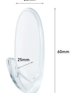 Command™ Krokar med strips – transparenta, medelstora