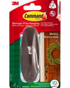 Command™ Metallkrok för utomhusbruk – Brons Stor