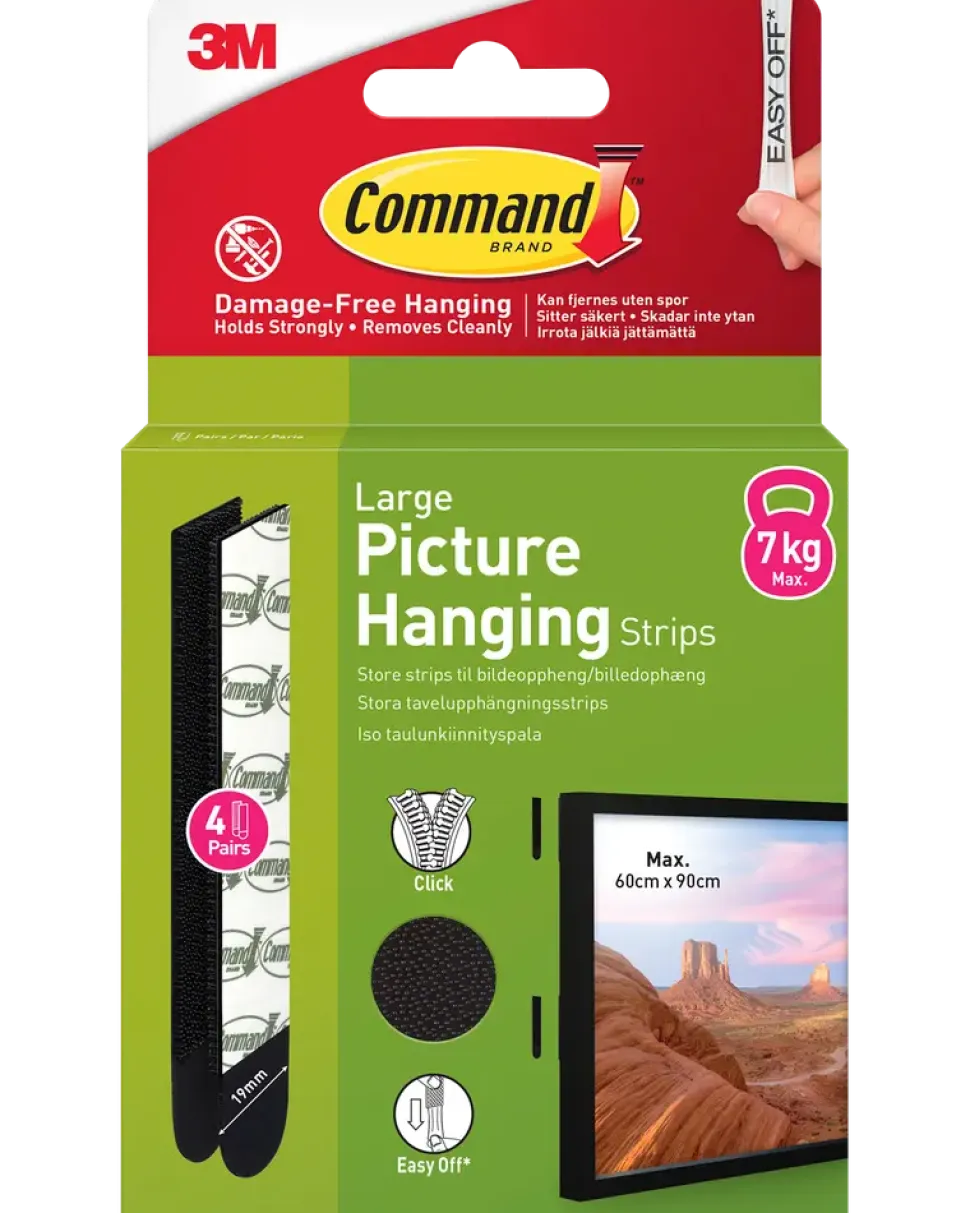 Command™ Strips Tavelupphängning - Svart L