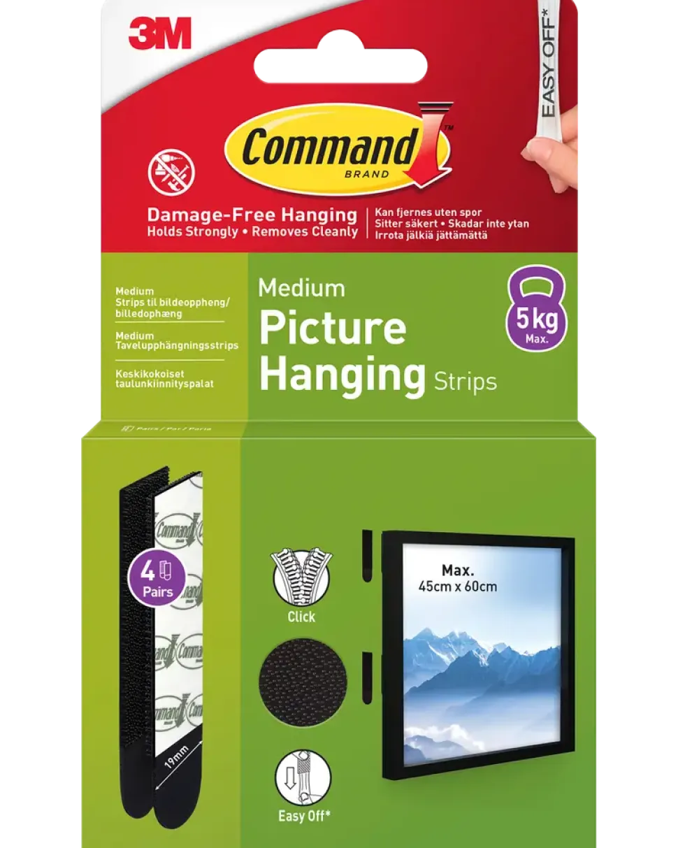 Command™ Strips Tavelupphängning - Svart M