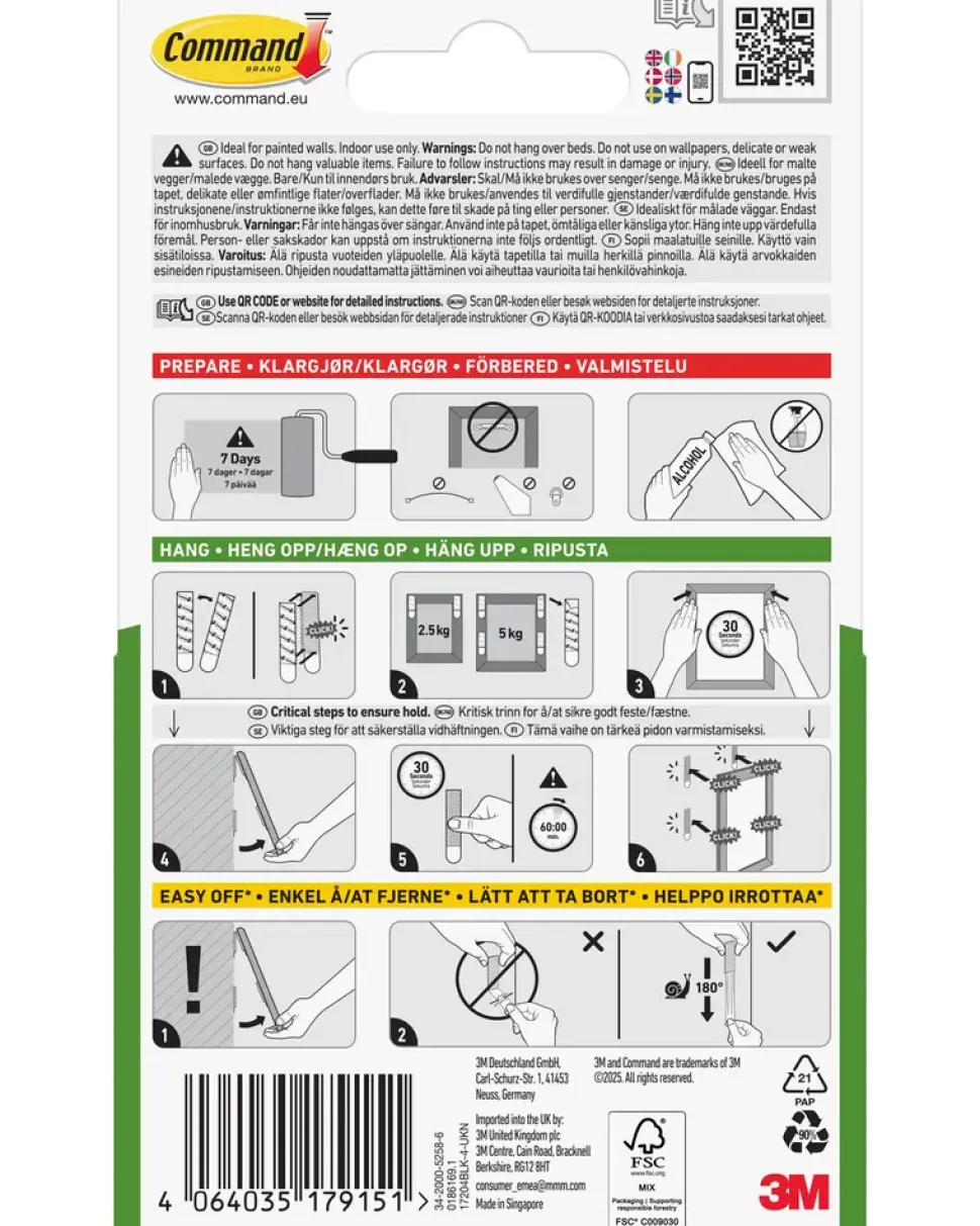 Command™ Strips Tavelupphängning - Svart M