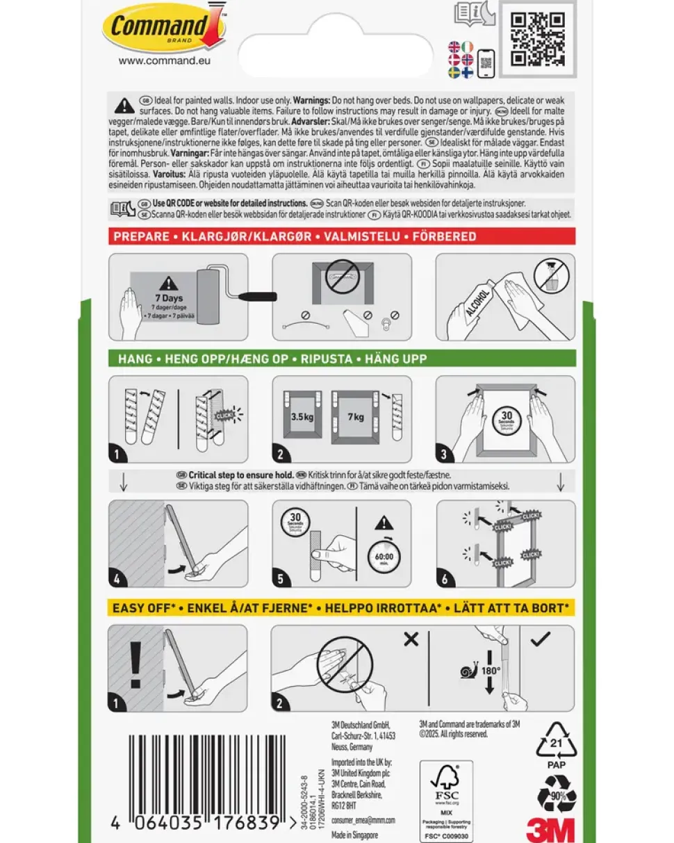 Command™ Strips Tavelupphängning - Vit L