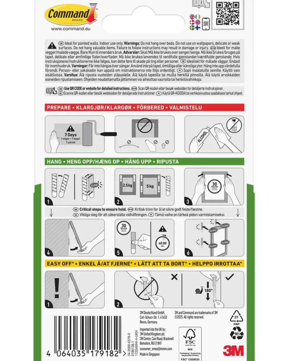 Command™ Strips Tavelupphängning - Vit M