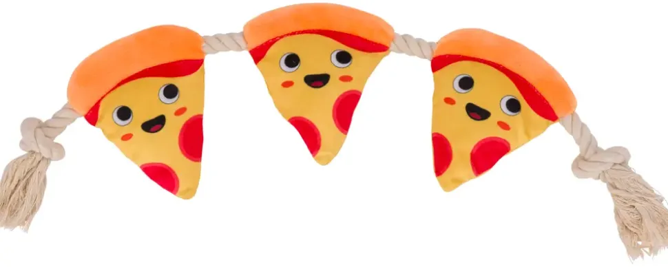 DanPet hundleksak pizza på rep 55 cm