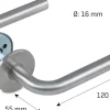 Dörrhandtag L-form rostfritt stål - 16 mm