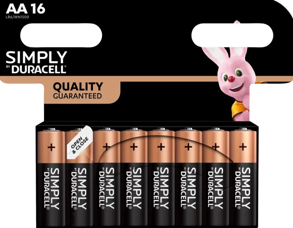 DURACELL Simply Batteri AA 16-pack