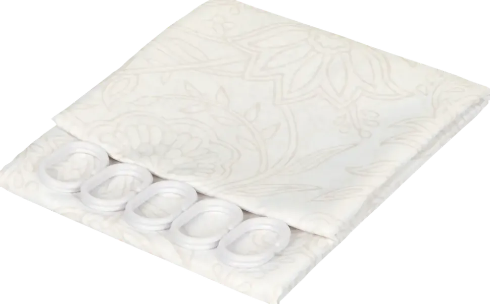Duschdraperi 140 x 200 cm - Vit/sand