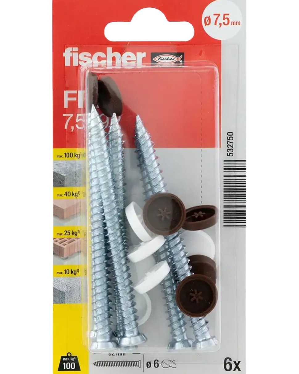 Fischer Karmskruv MH 7,5 x 92 mm FFSZ 6 st.
