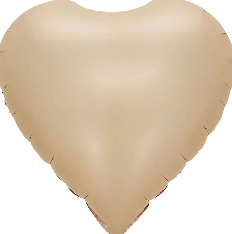 Folieballong 34 cm - Beige hjärta