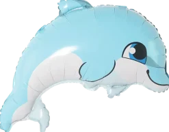 Folieballong 46 cm - Blå delfin
