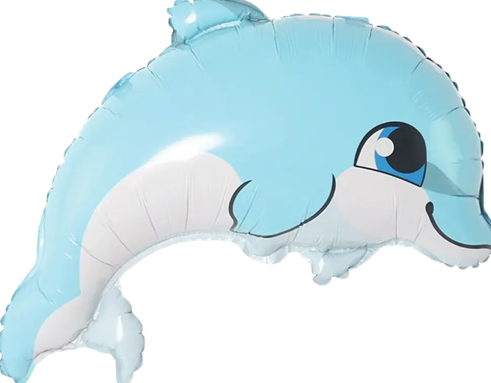 Folieballong 46 cm - Blå delfin