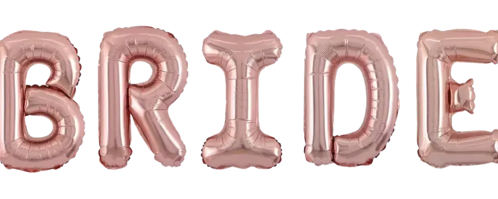 Folieballong 40 cm brud - rosa