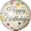 Folieballong 33 cm - Happy birthday pastell