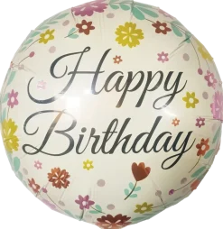 Folieballong 33 cm - Happy birthday pastell