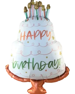 Folieballong 33 cm - Happy birthday tårta