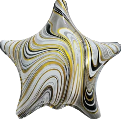 Folieballong 40 cm - Marmorstjärna