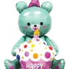 Folieballong 54 cm - Nallebjörn med cupcake