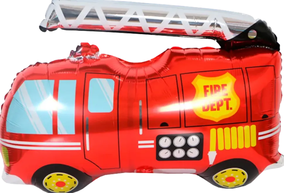 Folieballong 68 cm - Röd brandbil