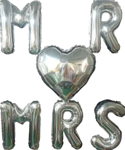Folieballong 40 cm silver - Mr&Mrs
