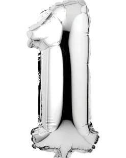 Folieballong H. 35 cm silver - nr 1
