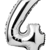 Folieballong H. 35 cm silver - nr 4