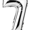 Folieballong H. 35 cm silver - nr 7
