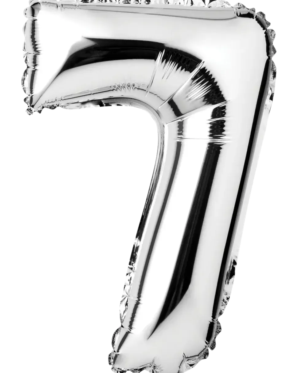 Folieballong H. 35 cm silver - nr 7