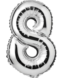 Folieballong H. 35 cm silver - nr 8
