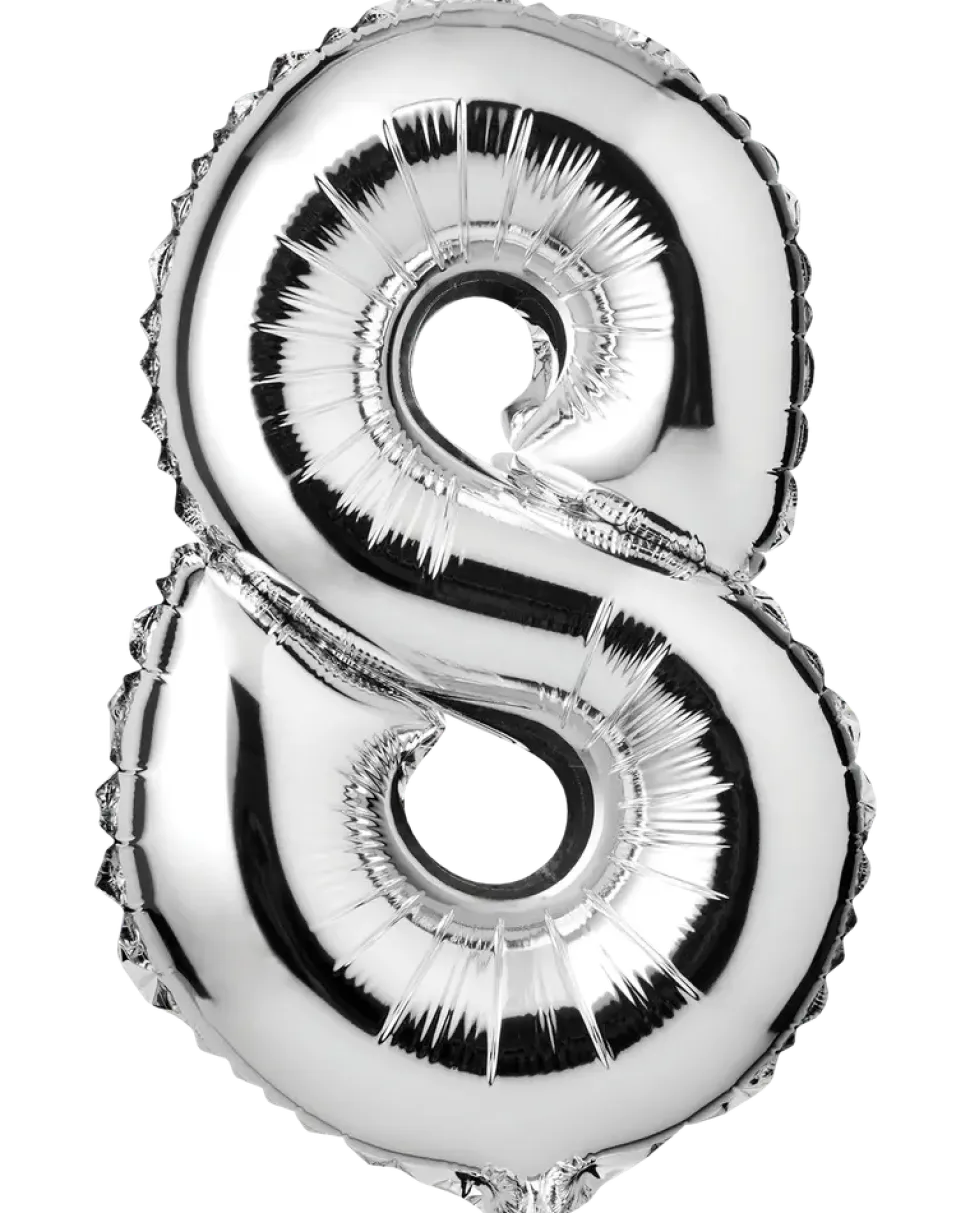 Folieballong H. 35 cm silver - nr 8