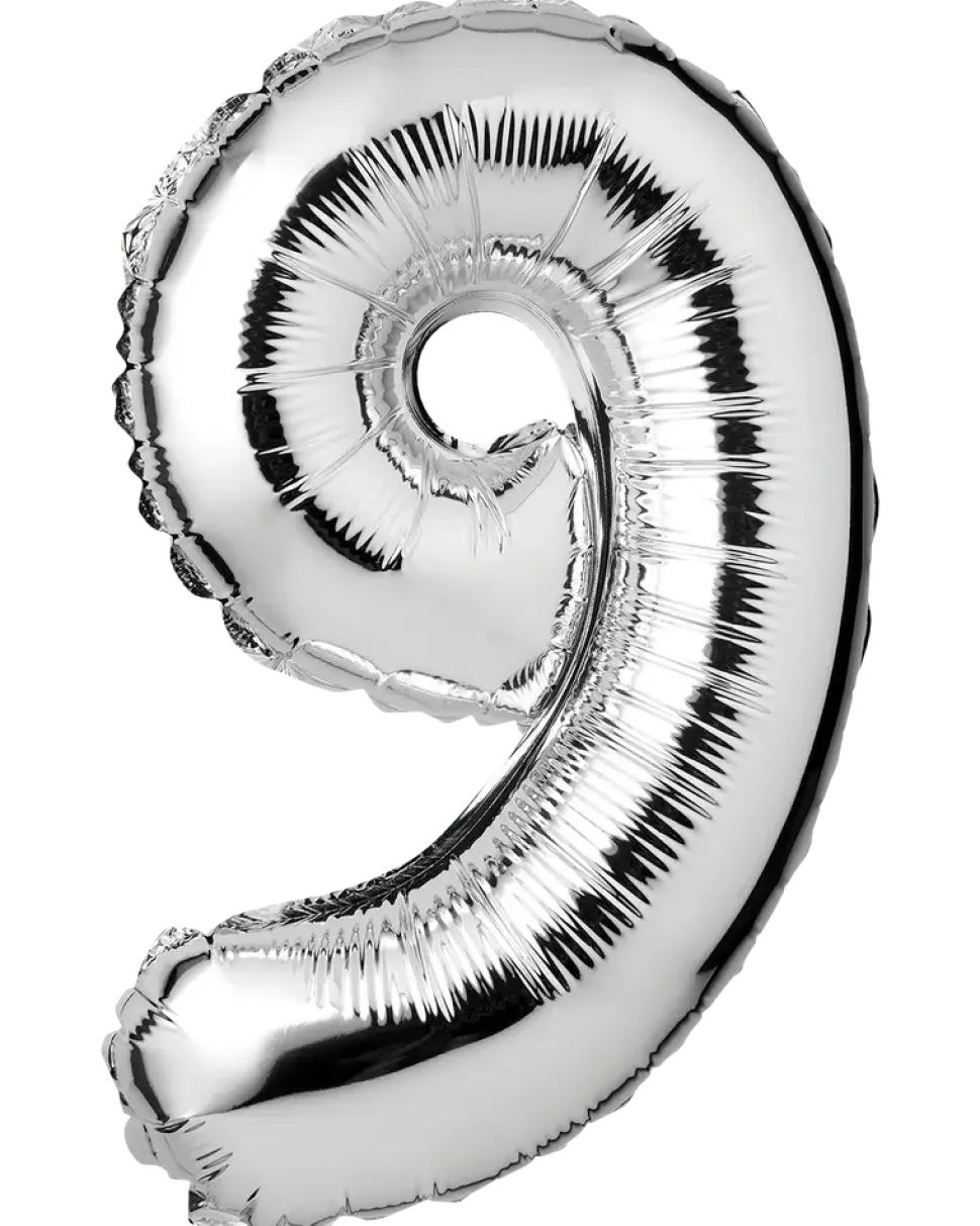 Folieballong H. 35 cm silver - nr. 9