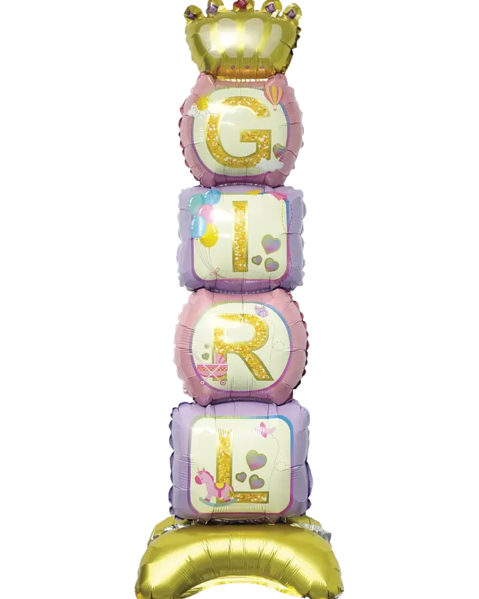 Folieballong på fot 83 cm - ”Girl”